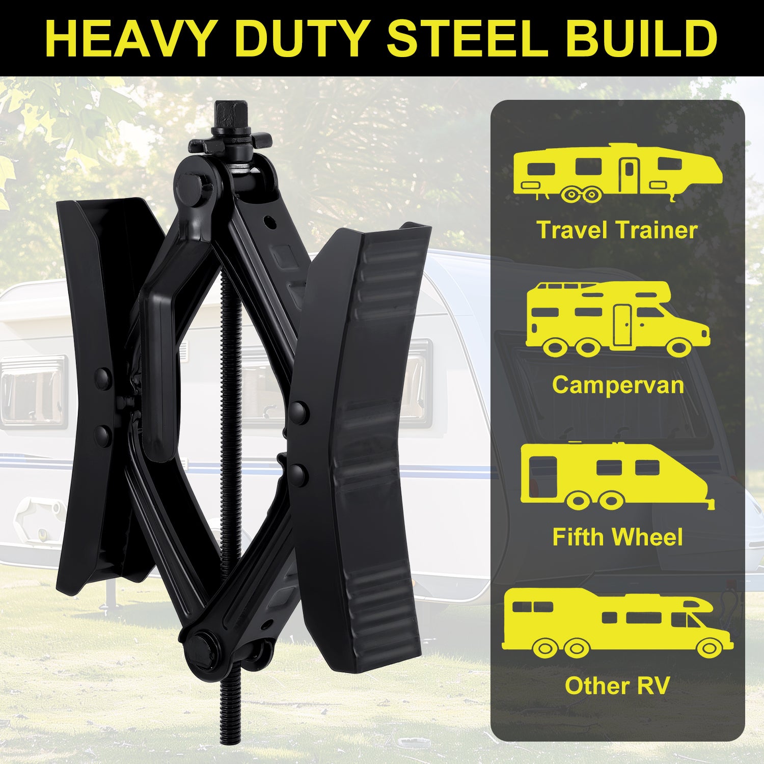 RV Wheel Chock Stabilizer 2 Sets – Heavy Duty X-Chock for Travel Trailers, Fits 3.5