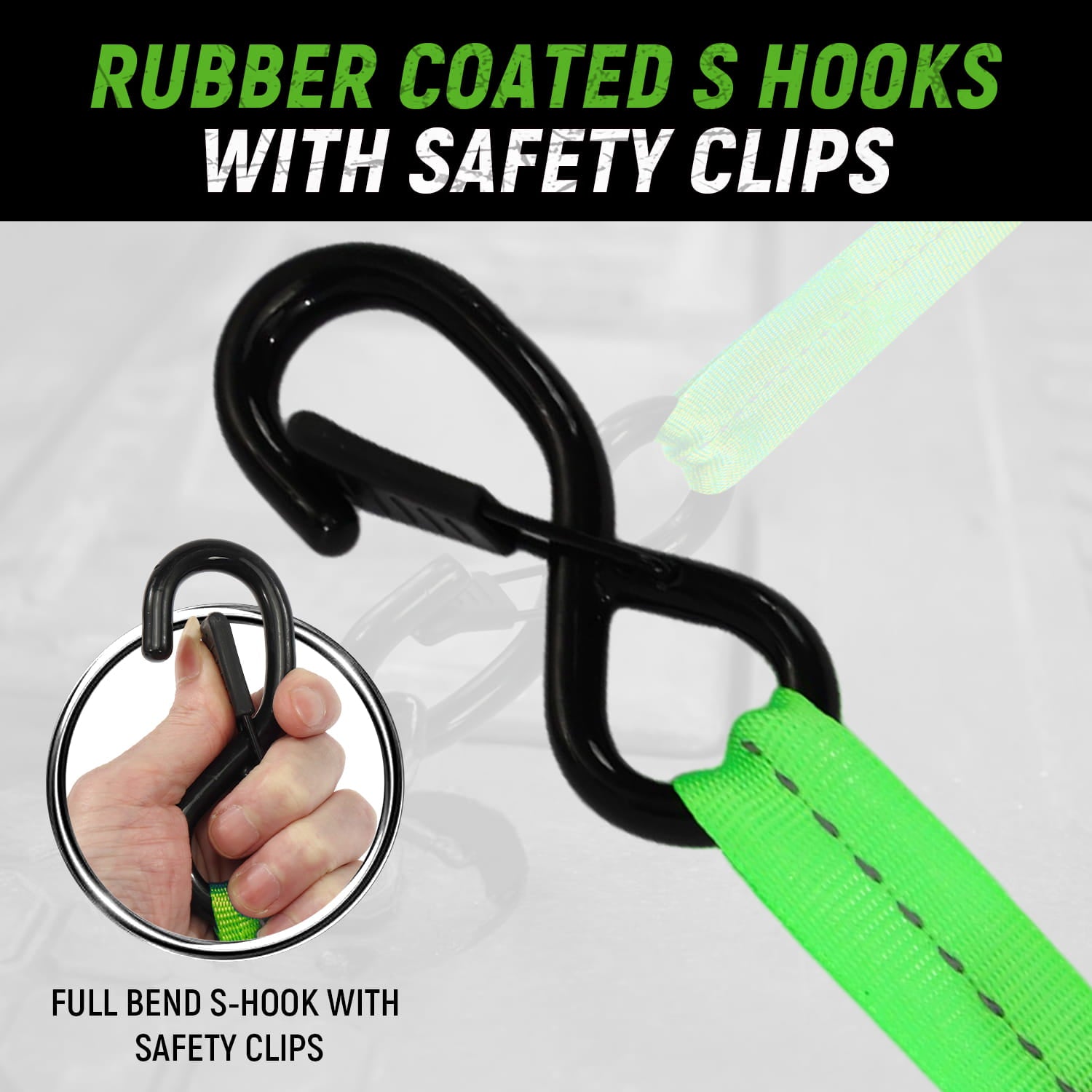 Retractable Ratchet Straps 4 Pack | 1in x 10ft Self Retracting Tie Down Straps with Soft Loops | 1500 lbs Break Strength for Motorcycle, Cargo, Truck, Trailer