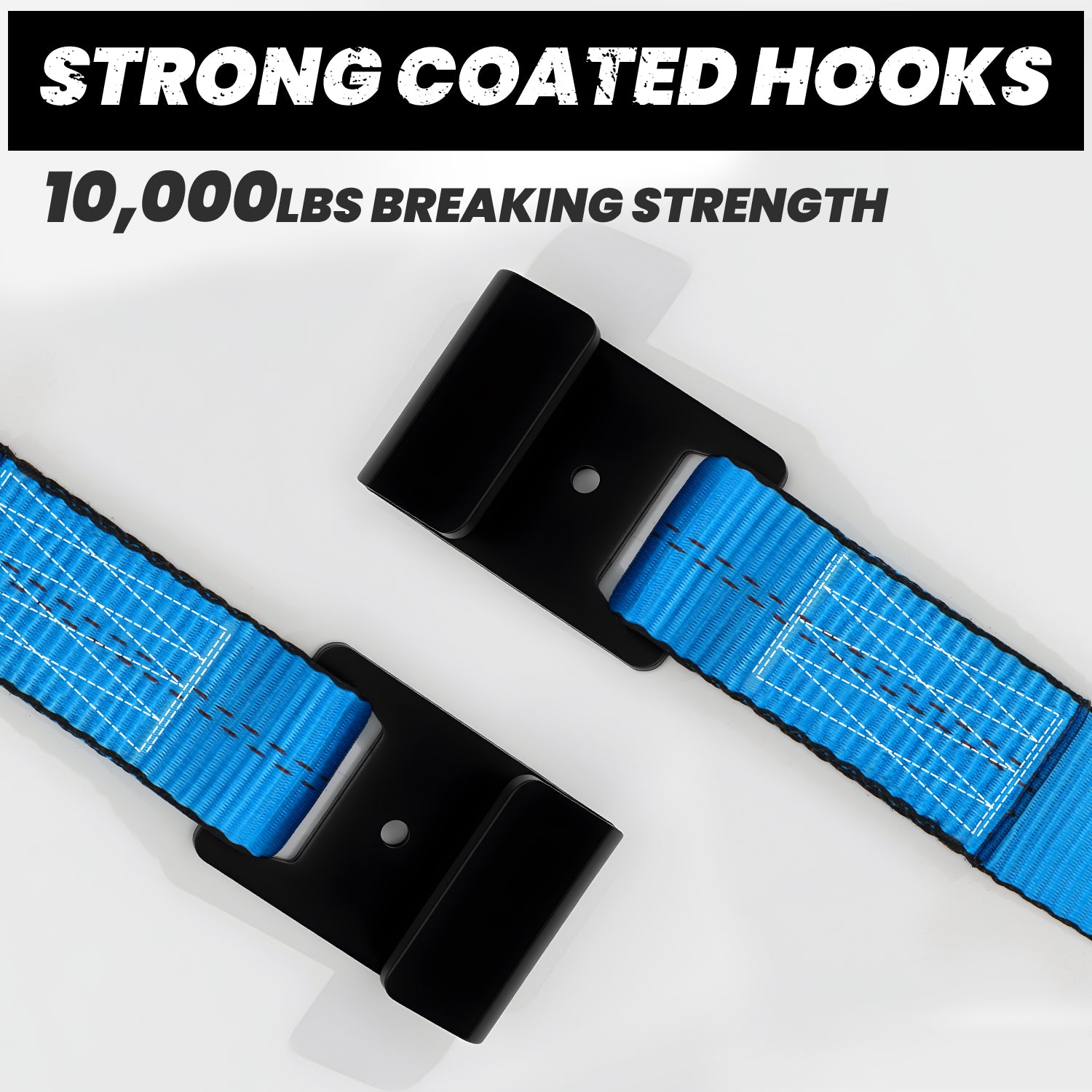 Tow Dolly Basket Straps 2 Pack – Heavy Duty Tire Net Straps with Flat Hooks, 10,000 lb Break Strength for 14