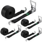 Ratchet Tie Down Straps 4 Pack – 2" x 20ft Heavy Duty Straps with J Hooks, 10,000 lb Break Strength
