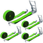 Ratchet Tie Down Straps 4 Pack – 2" x 20ft Heavy Duty Straps with J Hooks, 10,000 lb Break Strength