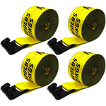 Winch Straps 4 Pack – 4" x 30ft Heavy Duty Tie Down Straps with Flat Hooks, 18,000 lb Break Strength