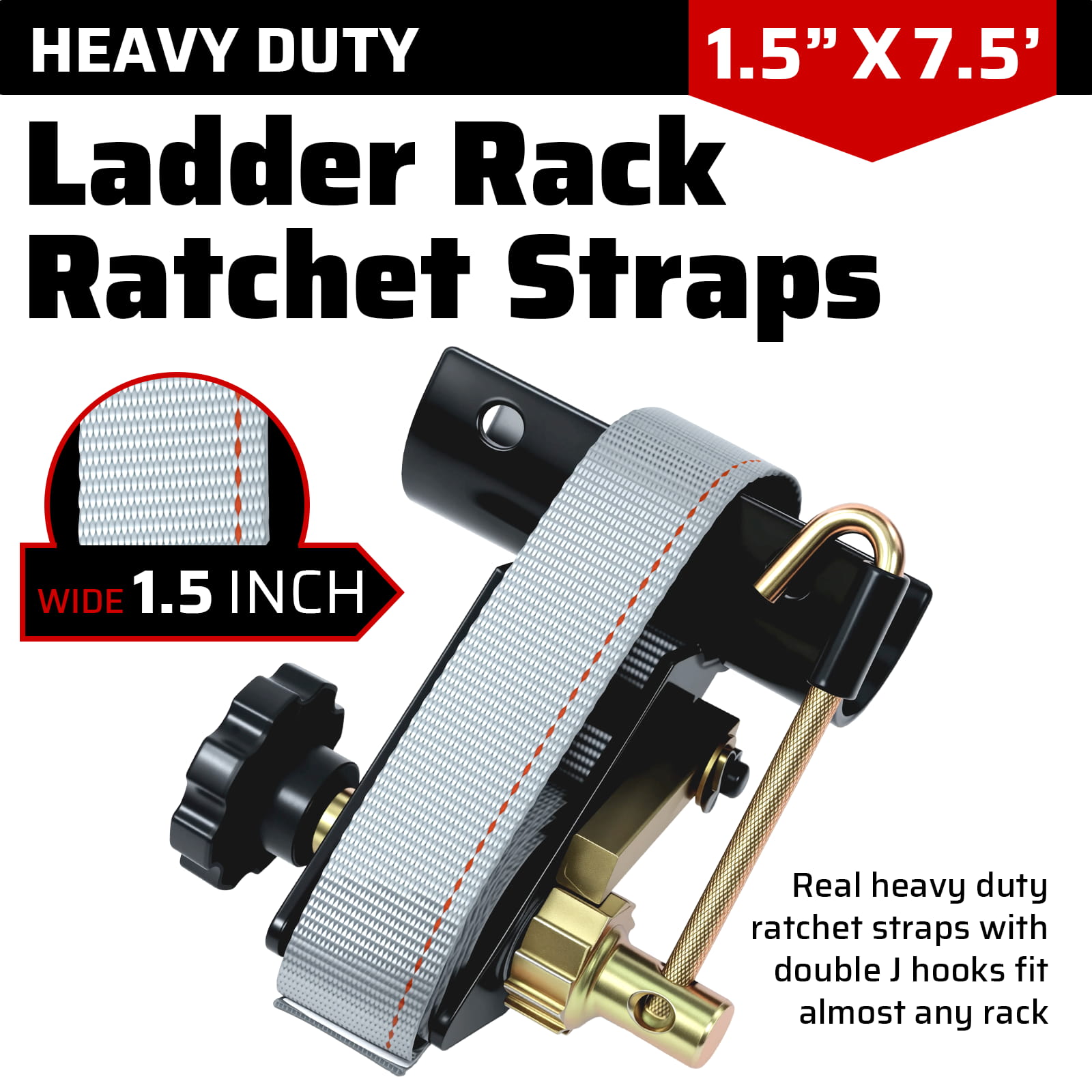 Ladder Rack Ratchet Straps 4 Pack – 1.5