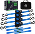 Retractable Ratchet Straps | 1in x 10ft Self Retracting Tie Down Straps with Soft Loops | 1800 lbs Break Strength for Motorcycle, Cargo, Truck, Trailer