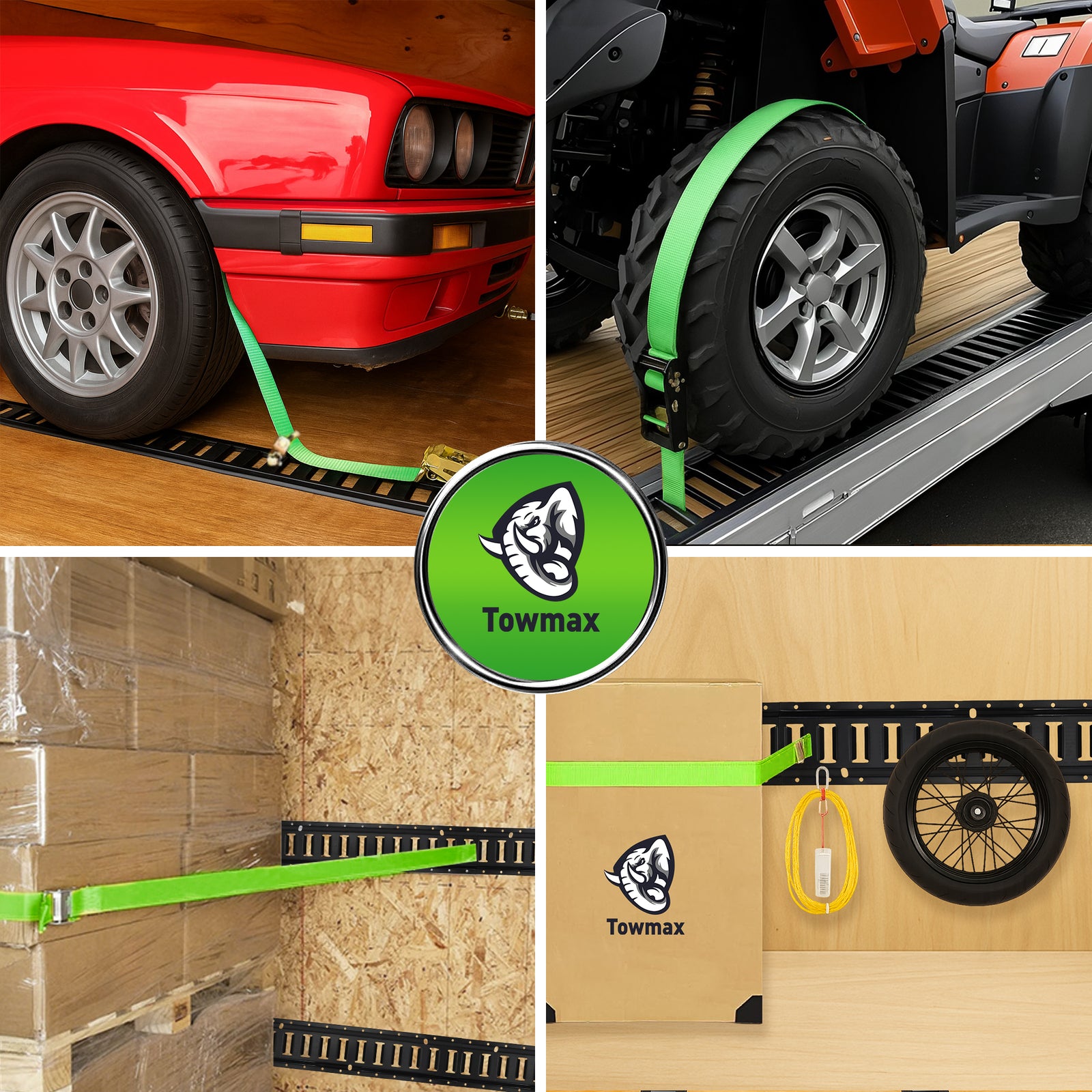 E Track Tie Down Rail Kit 4 Pack – 4 ft Heavy Duty Rails, 6000 lb Break Strength for Cargo, Motorcycles & Trailers