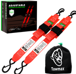 Boat Tie Down Straps 2 Pack – 2" x 48" Adjustable Trailer Straps with Safety Lock, 1200 lb Capacity for Boat, Jet Ski & Kayak