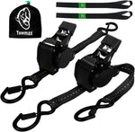 Retractable Ratchet Straps | 1in x 10ft Self Retracting Tie Down Straps with Soft Loops | 1800 lbs Break Strength for Motorcycle, Cargo, Truck, Trailer
