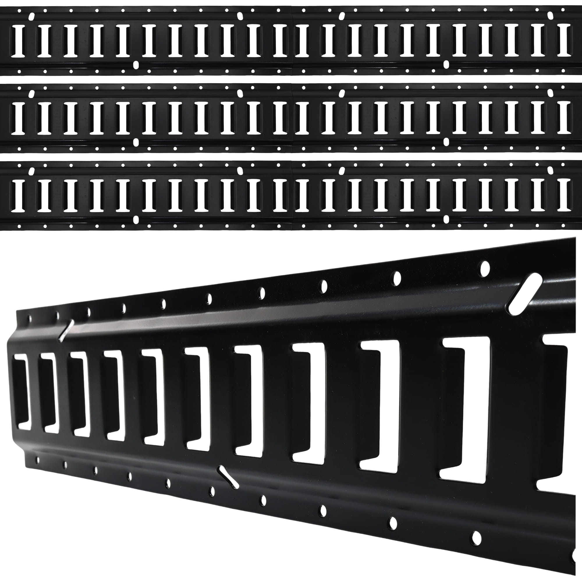 E Track Tie Down Rail Kit 4 Pack – 4 ft Heavy Duty Rails, 6000 lb Break Strength for Cargo, Motorcycles & Trailers