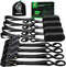 4 Pack Ratchet Tie Down Straps – 1" x 15ft Heavy Duty Cargo Straps with 2100 lb Break Strength & 15" Soft Loops for Motorcycle, Truck & Trailer