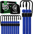 Heavy Duty Bungee Cord with Hooks 12 Pack | Industrial Grade Blue Bungee Cords for Outdoor Camping, Kayaking & Cargo Fastening