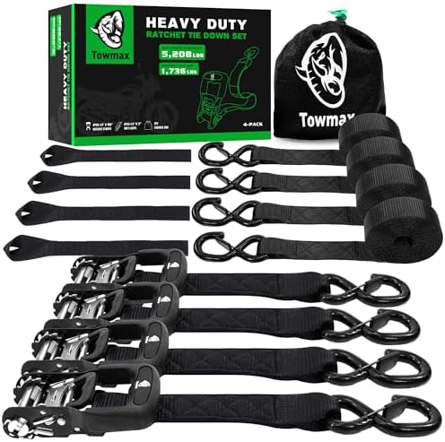 4 Pack Ratchet Tie Down Straps – 1