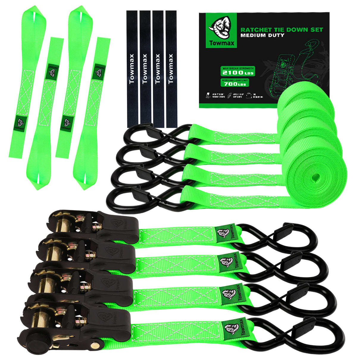 4 Pack Ratchet Tie Down Straps – 1